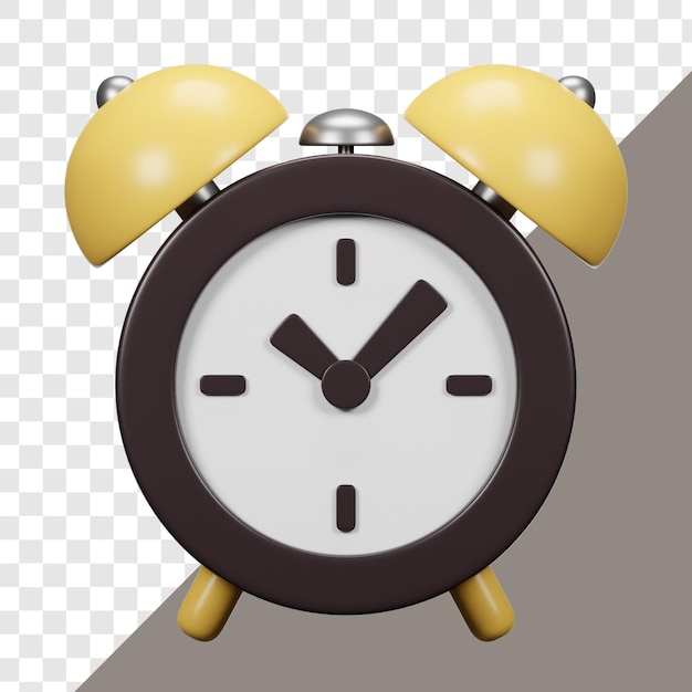 alarm clock 3d icon on transparent background