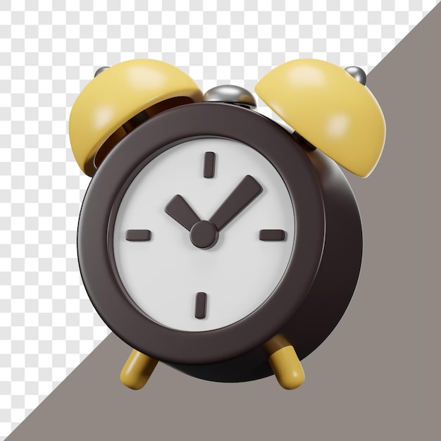 alarm clock 3d icon on transparent background