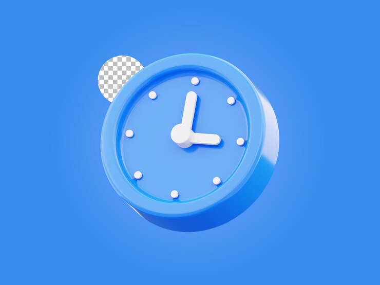 PSD alarm clock 3d icon watch design illustration on transparent background