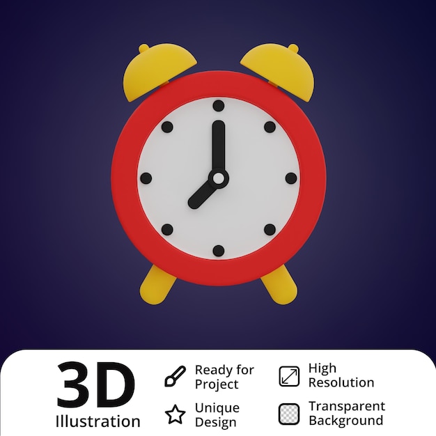 Alarm clock 3d illustration