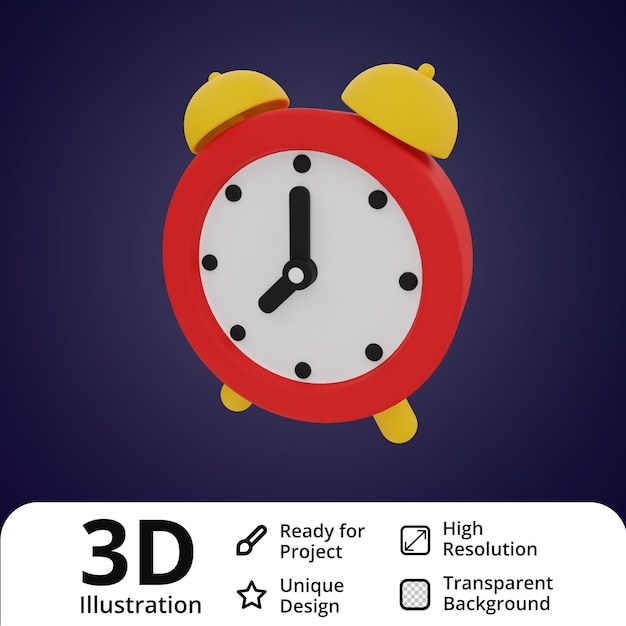 Alarm clock 3d illustration