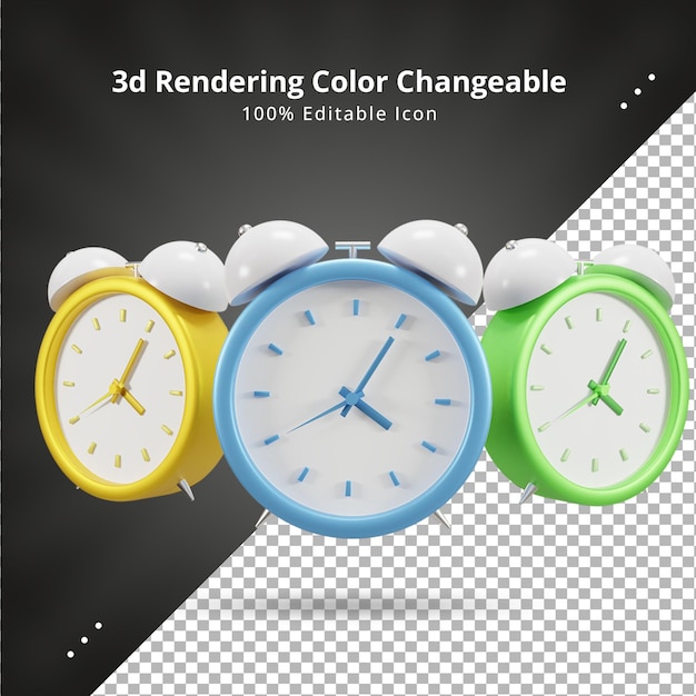 Alarm clock 3d rendering icon