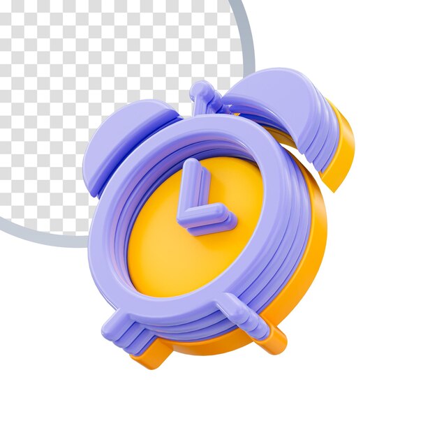 Alarm clock icon 3d render concept on white background