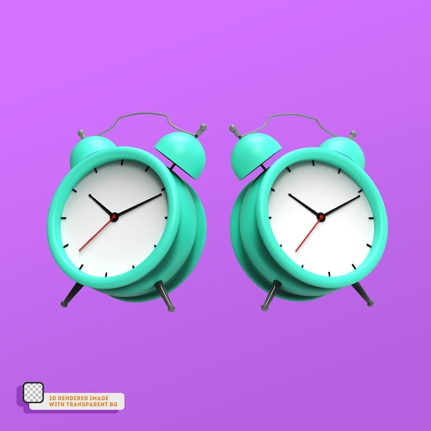 Alarm clock icon isolated 3d rendered illustration