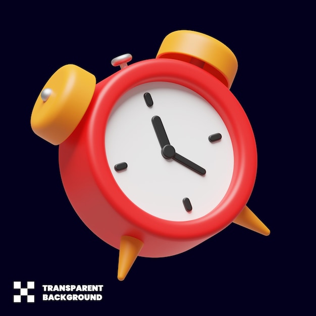 alarm clock illustration in minimalist 3d render