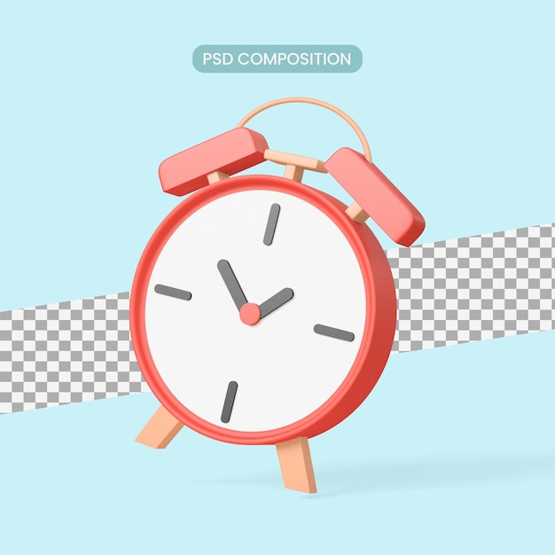 Alarm clock isolated 3d render