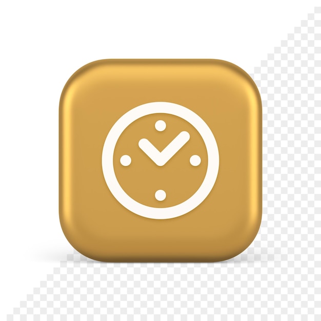 Alarm clock time countdown button deadline measurement 3d realistic icon