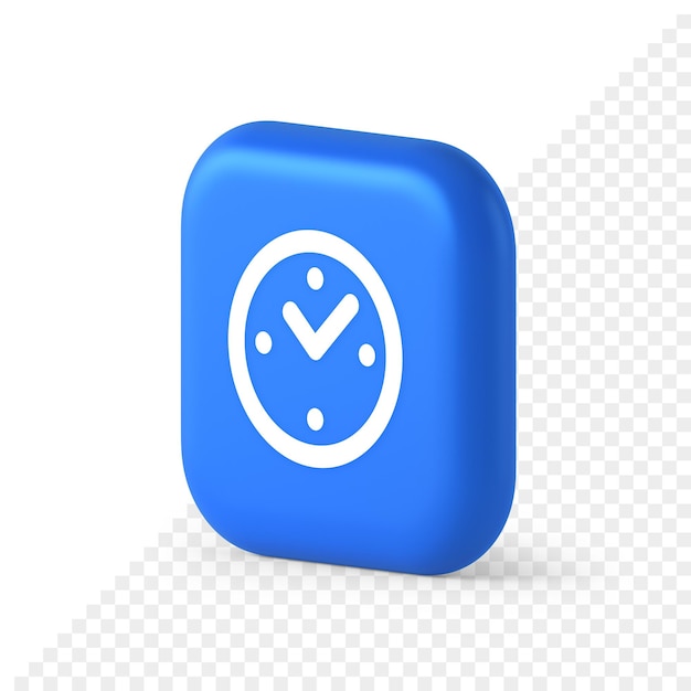 Alarm clock time countdown button deadline measurement 3d realistic isometric icon