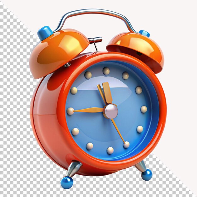 Alarm clock on transparent background