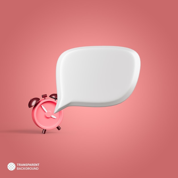 Alarm notification alert icon isolated 3d render illustration