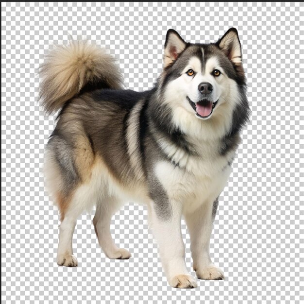 PSD alaskan malamute full body on white background