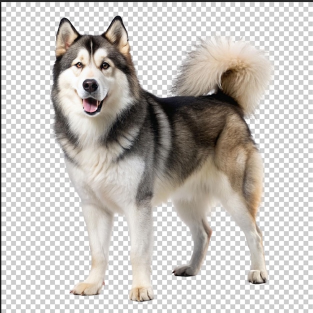 PSD alaskan malamute full body on white background