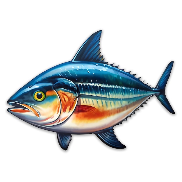 PSD albacore tuna fish icon przezroczyste tło psd
