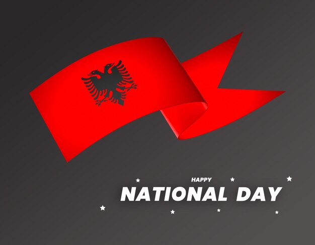 albania flag element design national independence day banner ribbon psd
