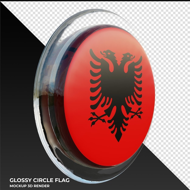 Albania0003 realistic 3d textured glossy circle flag