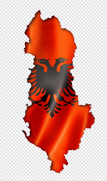 Albanian flag map