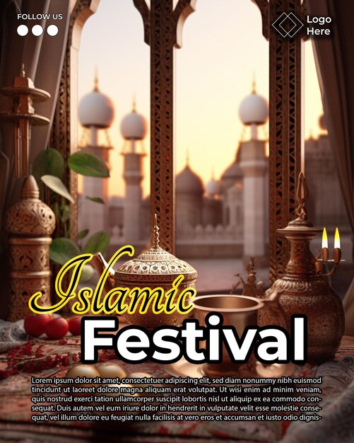 PSD album z plakatami festiwalu islamskiego