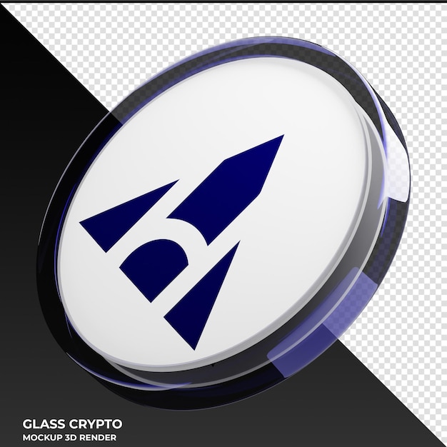 Алхимия Pay AHC Glass Crypto Coin 3D Иллюстрация