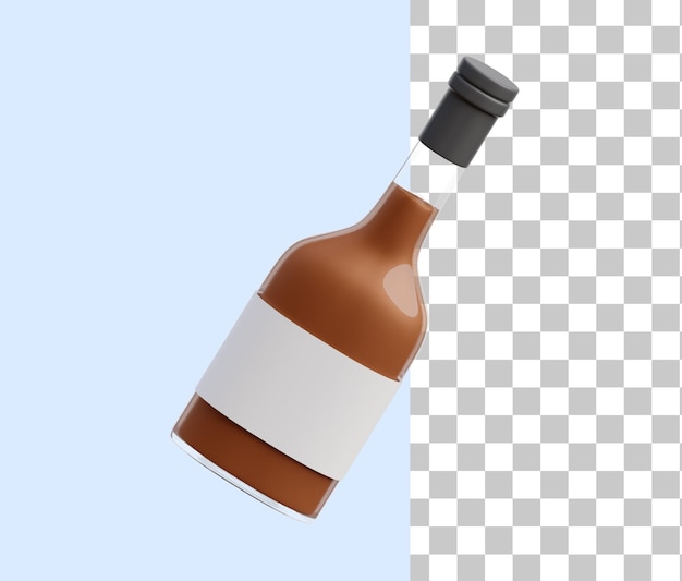 PSD alcohol flessen 3d illustratie