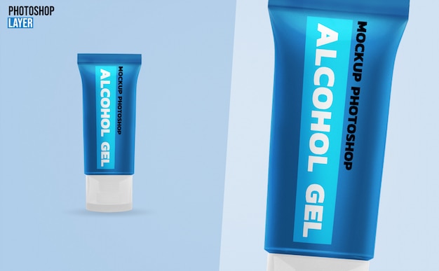 Alcohol gel tubes mockup