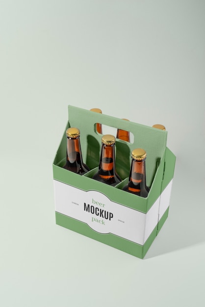 Alcoholic beer bottles mockup design