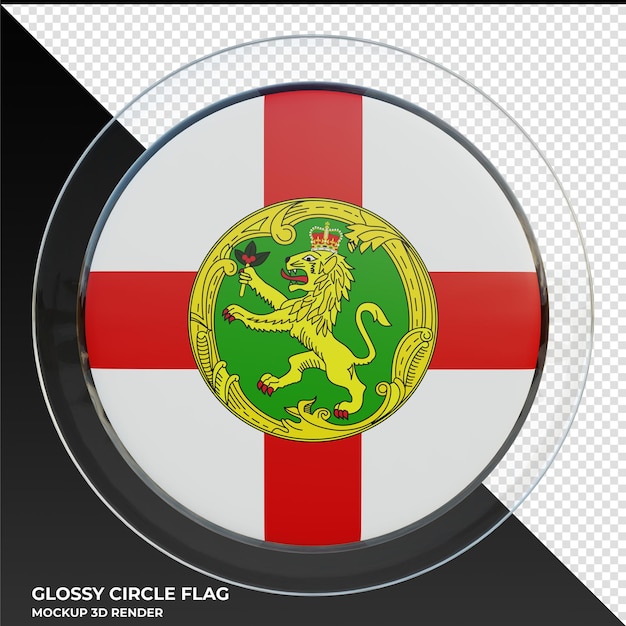 PSD alderney realistic 3d textured glossy circle flag