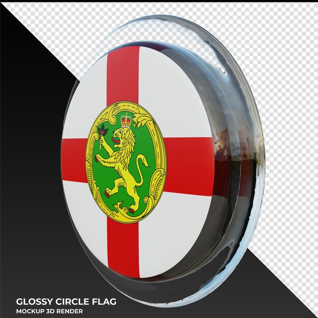 PSD alderney0002 realistic 3d textured glossy circle flag