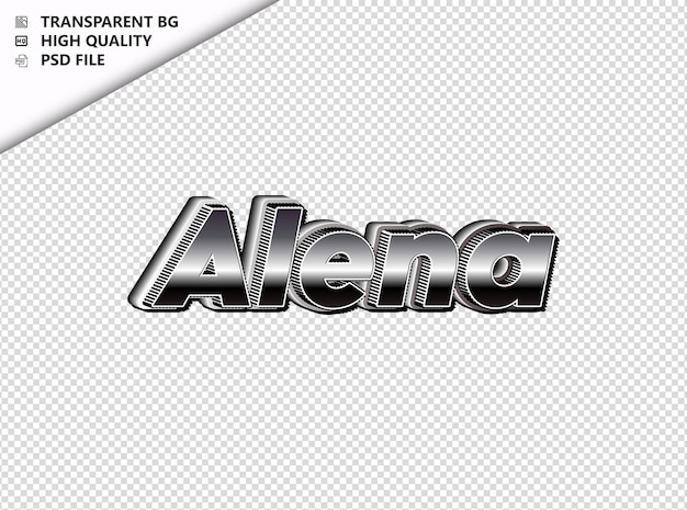 PSD alena typography text silver black psd transparent