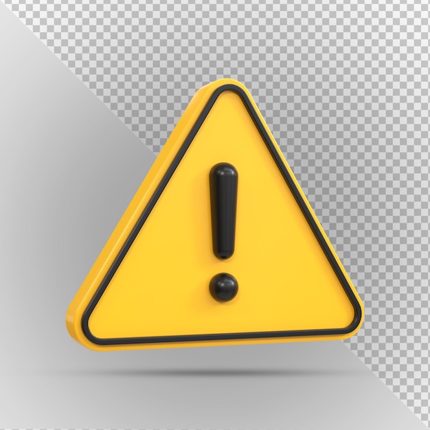 경고 또는 경고 표시 투명 배경에 고립 된 고전압 위험의 3d 렌더링
