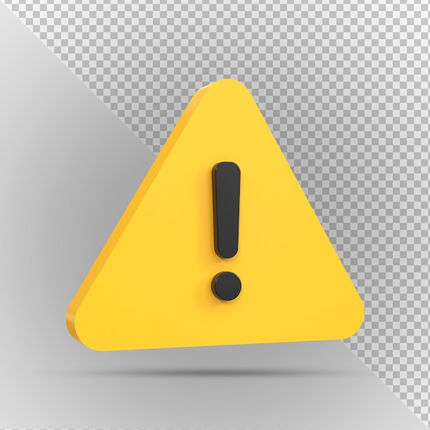 alert or warning signs 3d rendering of high voltage hazard isolated on a transparent background