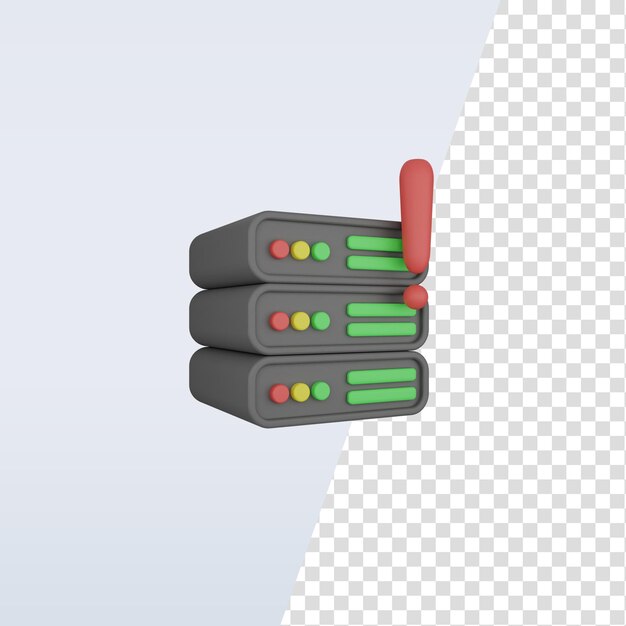 Alert serwera ikon 3D