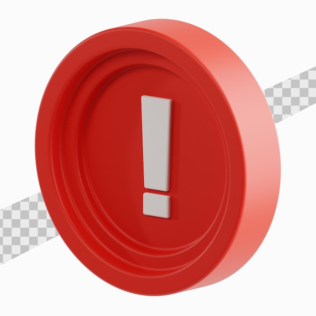 alert symbol 3d render illustration