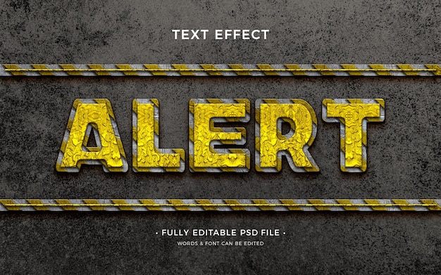 PSD alert text effect