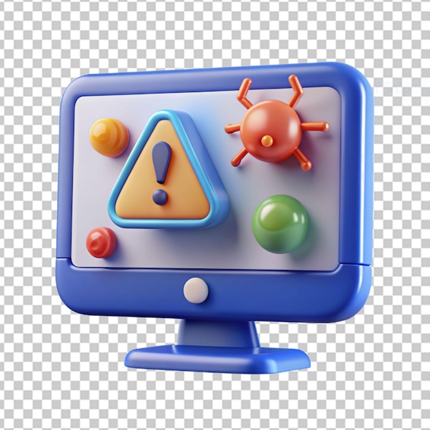 PSD alert and warning icon 3d rendering