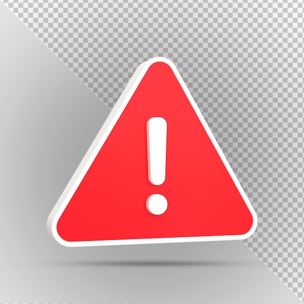 Alert or Warning signs 3d rendering of high voltage hazard isolated on a Transparent background