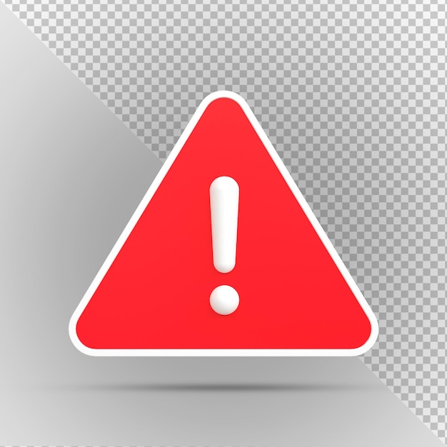 Alert or Warning signs 3d rendering of high voltage hazard isolated on a Transparent background