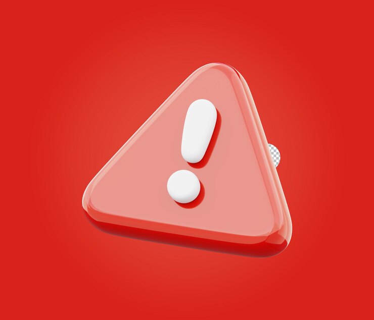 Alert warning symbol triangle shape 3d illustration