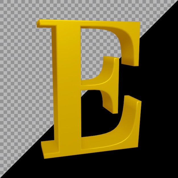 Alfabe e harfinin 3D render’ı