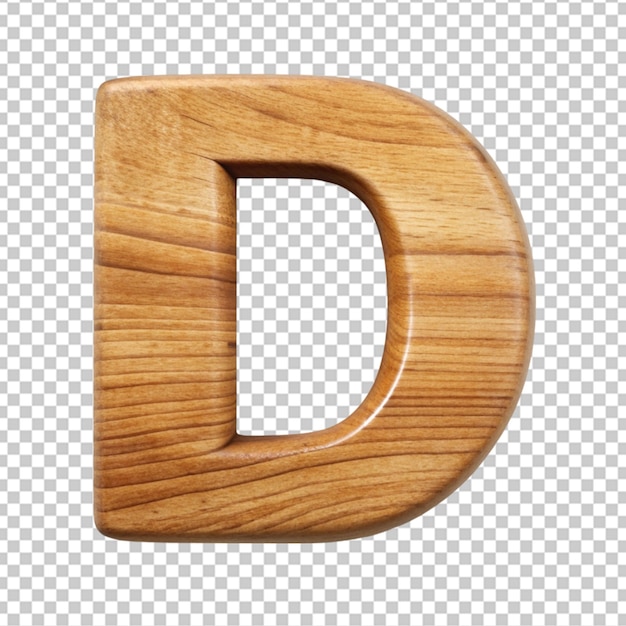 PSD alfabet 3d drewniana litera d