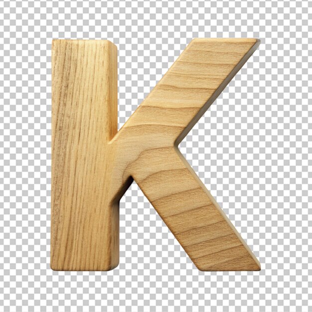 PSD alfabet 3d houten letter k