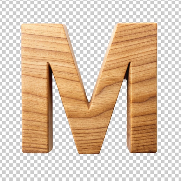 PSD alfabet 3d houten letter m
