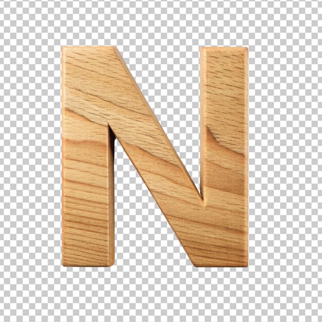 PSD alfabet 3d houten letter n