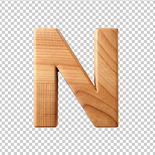 Alfabet 3d houten letter n