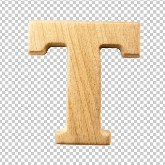 PSD alfabet 3d houten letter t