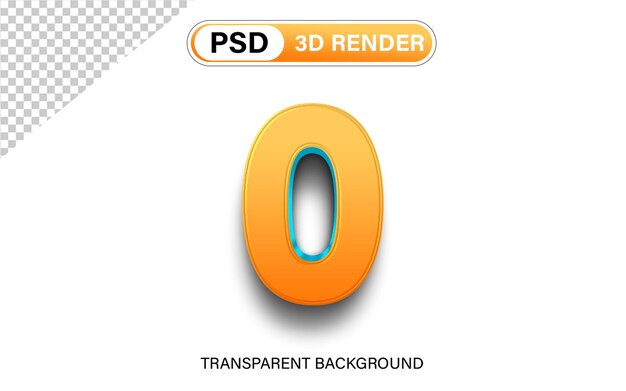 Alfabet 3D litera O pomarańczowy gradient z niebieskim izolowanym na przezroczystym tle