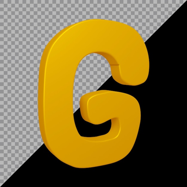 PSD alfabet letter g 3d render