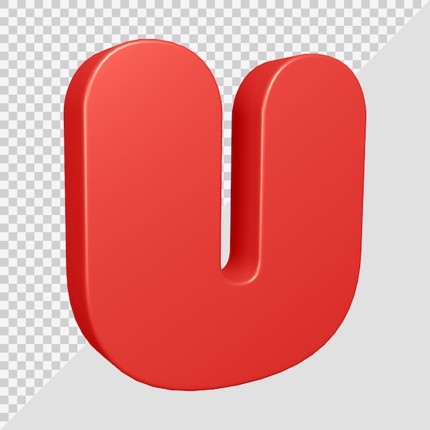 Alfabet letter u 3d render