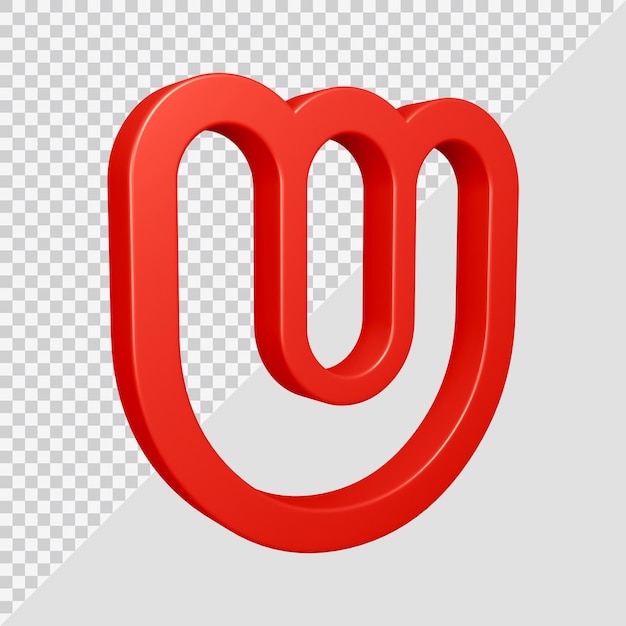 Alfabet letter w 3d render