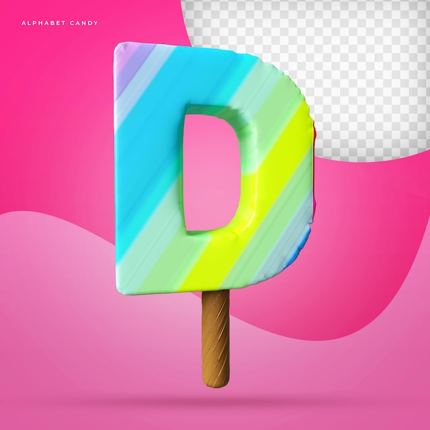 Alfabet lolly 3d render premium