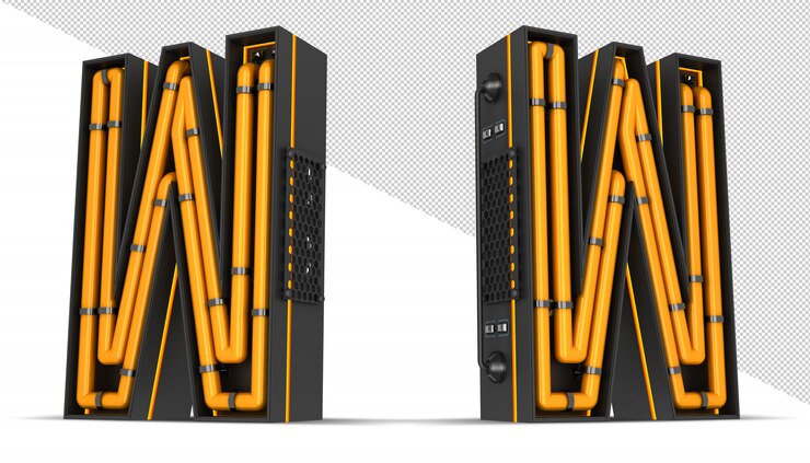 PSD alfabet neonlys 3d-rendering